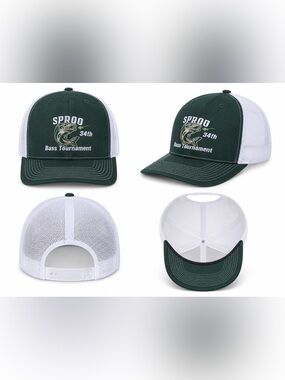SPROO Green & White Trucker Hat - Bass Tournament
